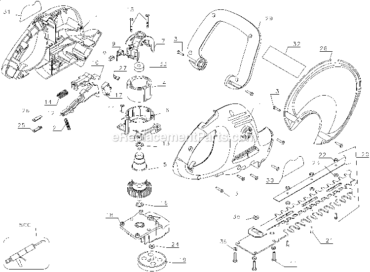 Black and Decker TR1800 (Type 1) Rotary Mower Power Tool Page A Diagram